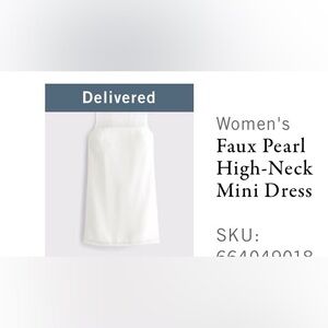 Abercrombie & Fitch White Faux Pearl High-Neck Mini Dress